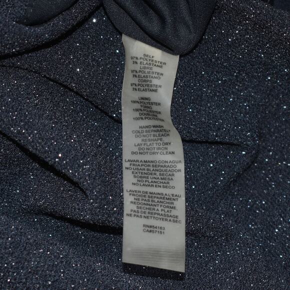 Vince Camuto Beaded Ruched Metallic Bodycon Dress Gray Size 8 - Picture 6 of 8